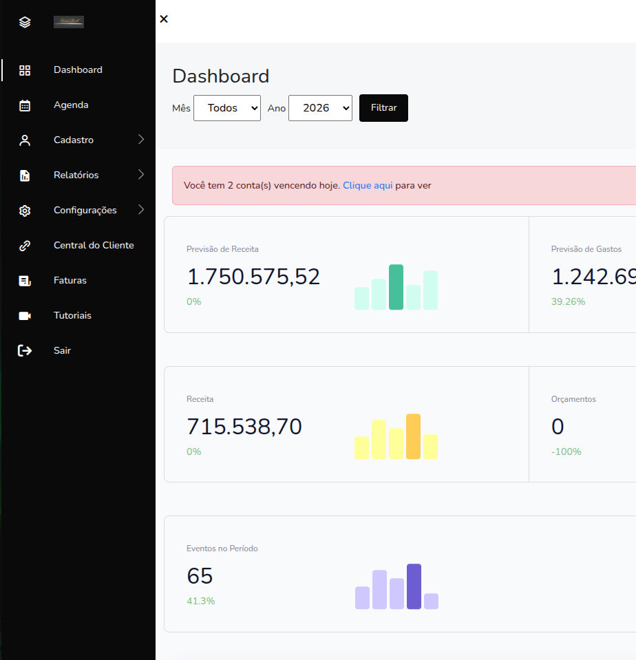 Plataforma SaaS para gestão de eventos e casas de festas